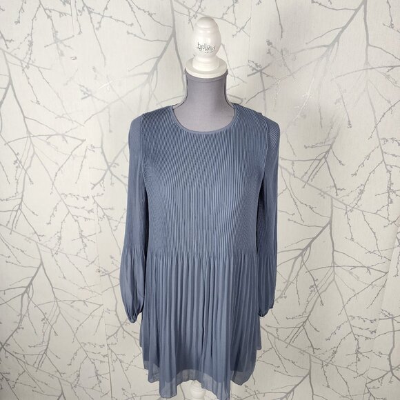 Wilfred Blue Accordion Pleated Daydreamer Mini Dress - Picture 2 of 7